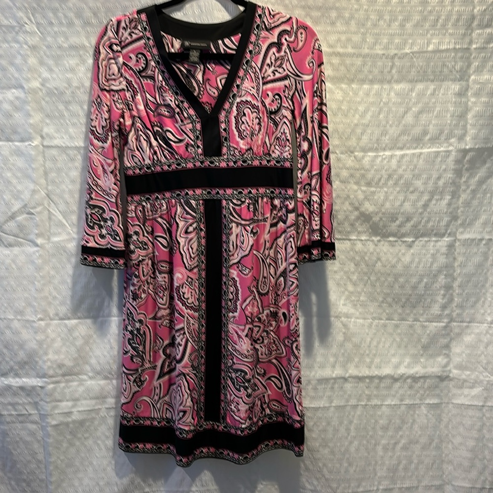 INC international concepts pink and black print dress